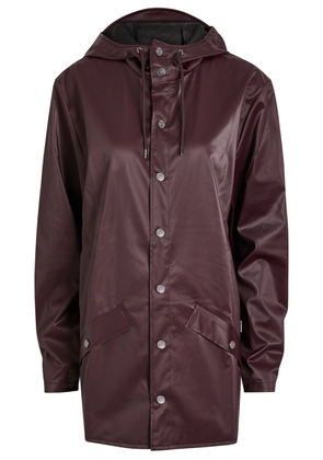 Rains W3 Hooded Waterproof Jacket - Burgundy - S (UK8-10 / S)