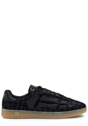 Amiri Pacific Bones Crocodile-effect Suede Sneakers - Black - 41 (IT41 / UK7)