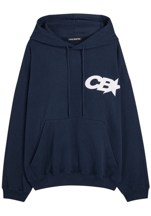 Cole Buxton Star Racing Hooded Printed Cotton Sweatshirt - Navy - L