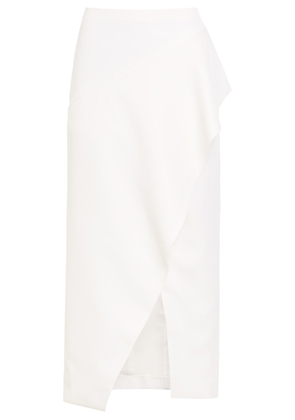 Khaite Jaia Wrap-effect Wool Midi Skirt - Cream - 4 (UK8 / S)