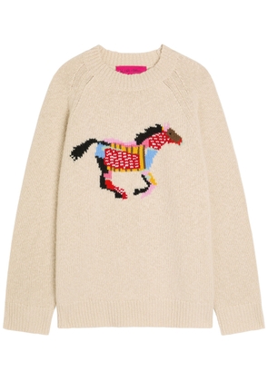 Elder Statesman Glacier Horse Cashmere Jumper - Ecru - L (UK14 / L)