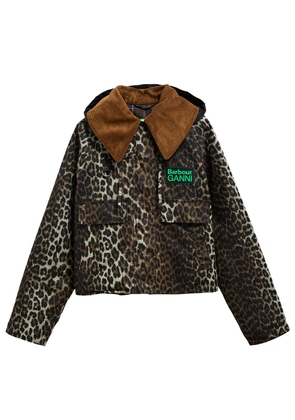 Barbour X Ganni Leopard-print Waxed Cotton Jacket - 16 (UK16 / XL)