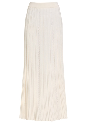 Balmain Striped-weave Fine-knit Midi Skirt - Natural - 38 (UK10 / S)