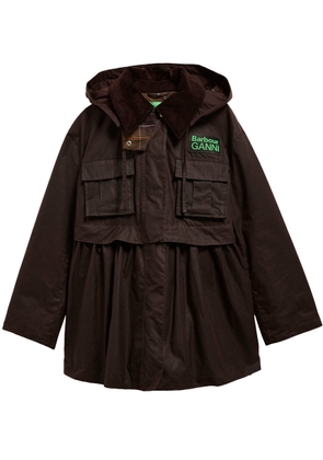 Barbour X Ganni Peplum Waxed Cotton Jacket - Dark Green - 10 (UK10 / S)
