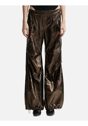 WET LEATHER CARGO PANTS