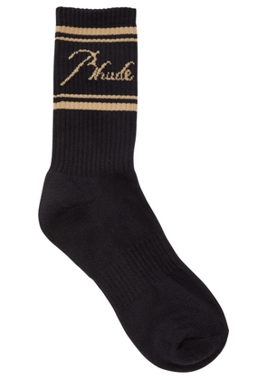 Rhude Script Logo Stretch-cotton Socks - Black - One Size