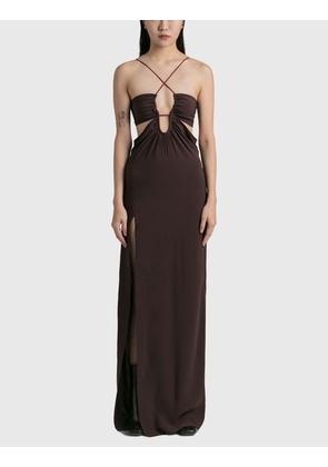 Front Key-Hole Floor Length Dress