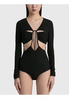 Gathered Bra Long Sleeve Bodysuit