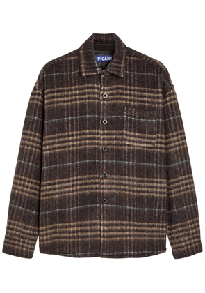 Picante Rocco Plaid Wool-blend Overshirt - Brown - L