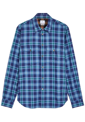 PS Paul Smith Checked Cotton Shirt - Navy - M