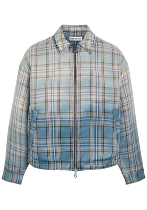 Cole Buxton Checked Cotton Jacket - Blue - L