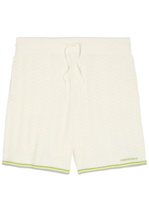 Casablanca Tennis Striped Bouclé Shorts - White - M