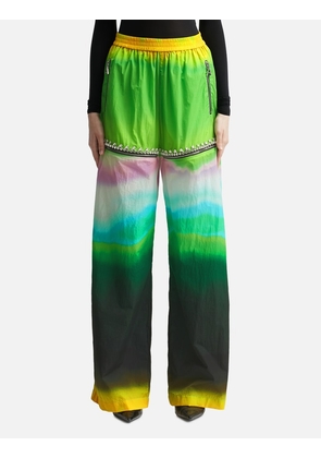 Ombre Nylon Crystal Slit Track Pants