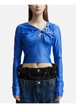 Elena Glitter Shirring Top