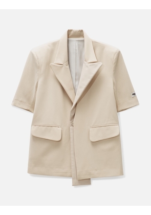 Short Sleeves Mix Media Blazer