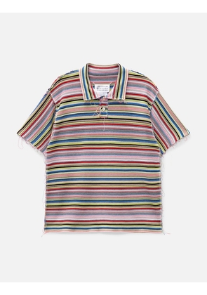 Stripe Knit Polo Shirt