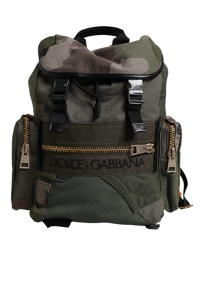 Military Green Patchwork Travel Backpack Bag