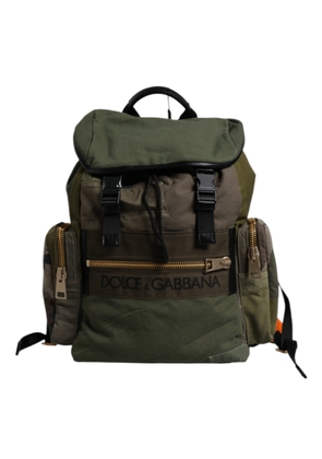 Military Green Patchwork Travel Backpack Bag