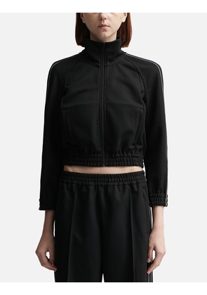 Cropped Track Jacket With Logo Tape In Pique