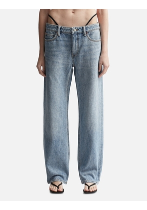 Mid-rise Jeans With Pre-styled Logo Thong