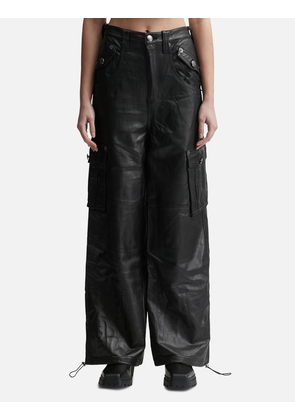 LEATHER CARGO PANTS