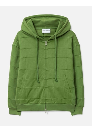 Green Patchwork Zip Up Hoodie