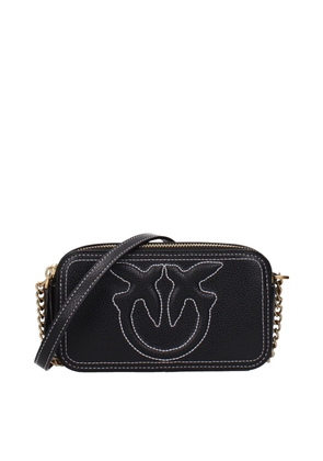 PINKO Black Leather Crossbody Bag