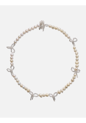 Multi Pearl Bow Necklace
