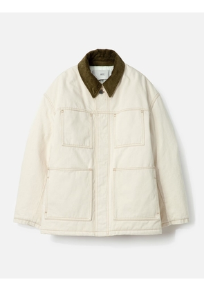 White Cotton Padded Worker Jacket