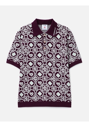 Monogram Cotton Knit Polo Shirt