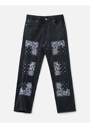Bandana Embroidery Corduroy Pants