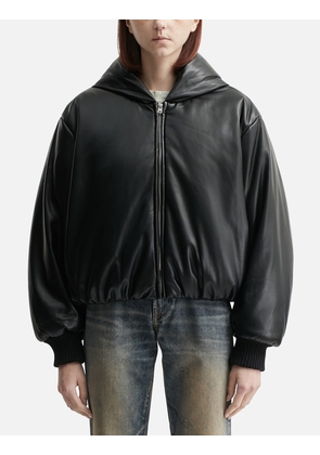 Hooded Faux Leather Jacket