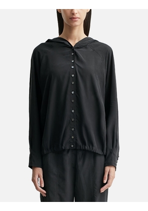 Washed Hooded Button-up Shirt