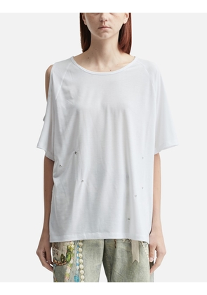 Deinet One-Slit Snap T-Shirts In White