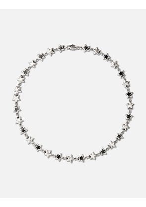 Black Enameled Stars Necklace