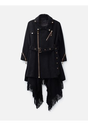 Wool Biker Long Coat
