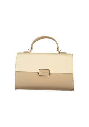 Beige Polyethylene Women Handbag