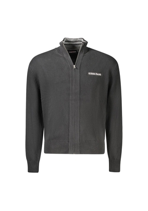 Black Cotton Men Sweater - S