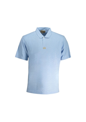 Light Blue Cotton Men Polo Shirt - S