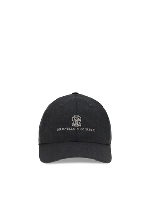Brunello Cucinelli Gray Cotton Cap (Baseball Hat) - M