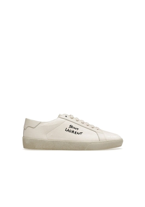 Saint Laurent White Canvas Low Top Sneakers - EU35/US5
