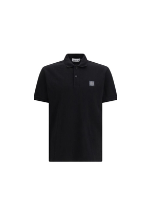 Stone Island Black Cotton Polo Shirt - L
