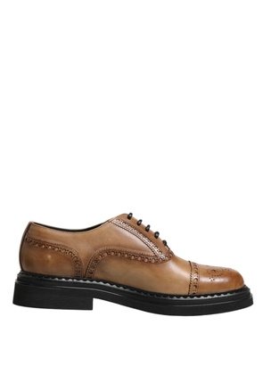 Dolce & Gabbana Brown Lace Up Leather Brogue Derby Men Shoes - EU44/US11