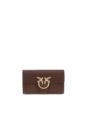 PINKO Brown Calf Leather Bos Taurus Shoulder Bag
