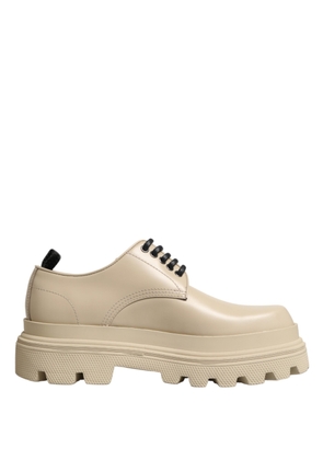 Dolce & Gabbana Beige Lace Up Trekking Derby Men Dress Shoes - EU44/US11