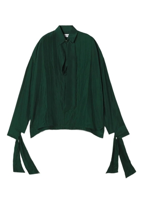 Lanvin pleat-detail silk blouse - Green
