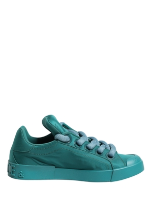 Dolce & Gabbana Teal Portofino Men Low Top Sneakers Shoes - EU44/US11
