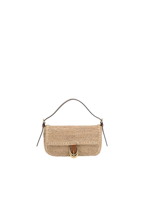 Staud Beige Raffia Shoulder Bag