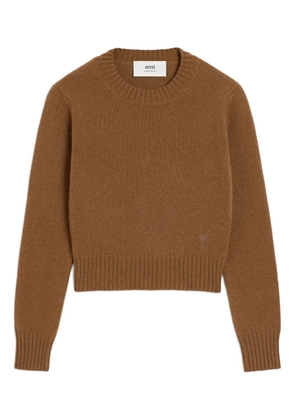 AMI Paris Ami De Coeur crew-neck cashmere sweater - Brown