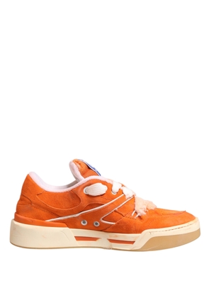 Dolce & Gabbana Orange Suede New Roma Low Top Sneakers Shoes - EU43/US10